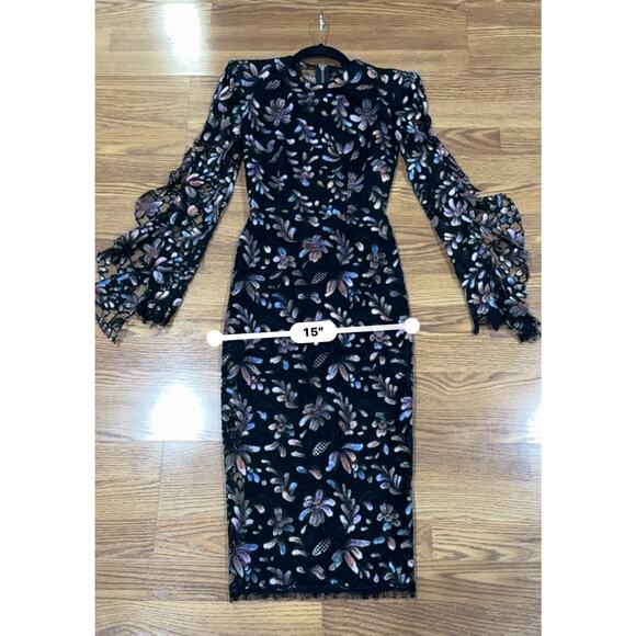 ALEX PERRY LIBERTY PAINTED FRENCH FLORAL LACE DRESS size 4 - Picture 7 of 14